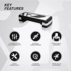 RDX SPORTS RDX 1P 20cm Aerobic Step Platform With 3 Level Risers 5cm Height Each 14 RDX SPORTS RDX 1P 20cm Aerobic Step Platform With 3 Level Risers 5cm Height Each -Rdxsports Shop 1b aerobic step black 3