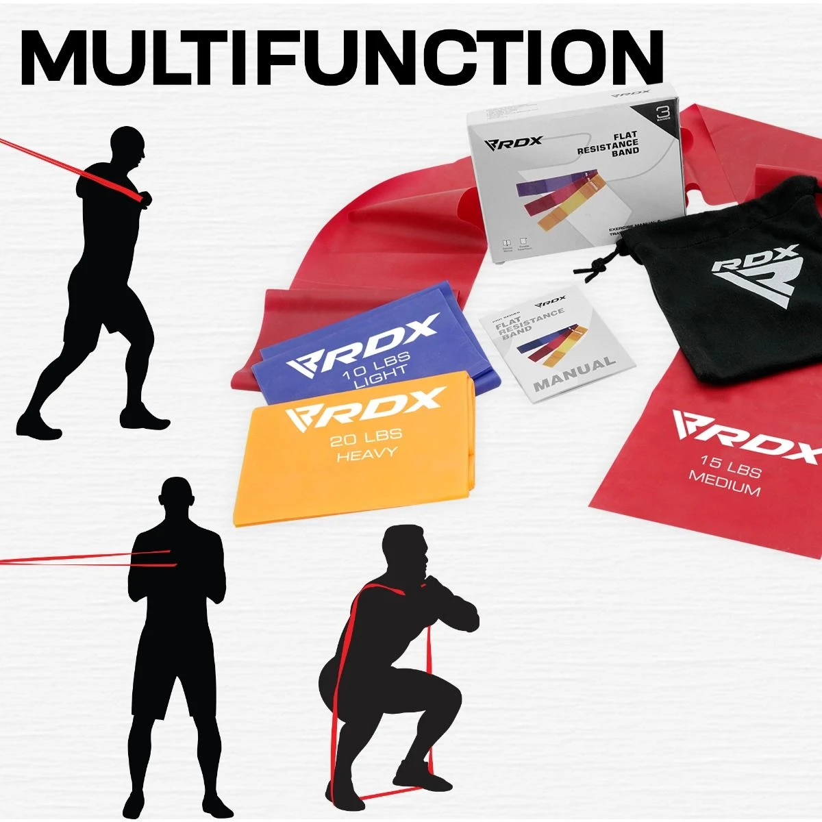 RDX SPORTS RDX B1 TPE Flat Resistance Training Bands Set 3 RDX SPORTS RDX B1 TPE Flat Resistance Training Bands Set - Image 3