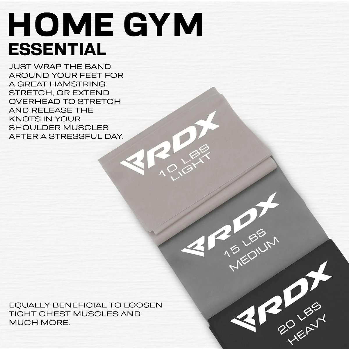 RDX SPORTS RDX B2 TPE Flat Resistance Training Bands Set 8 RDX SPORTS RDX B2 TPE Flat Resistance Training Bands Set - Image 8