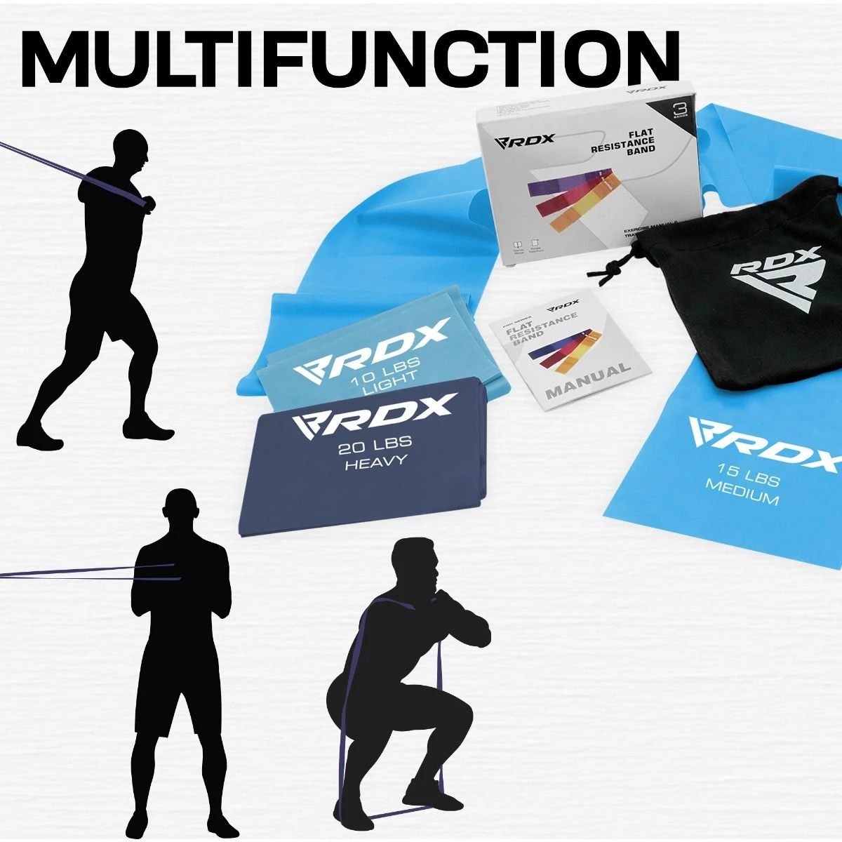 RDX SPORTS RDX B3 TPE Flat Resistance Training Bands Set 2 RDX SPORTS RDX B3 TPE Flat Resistance Training Bands Set - Image 2