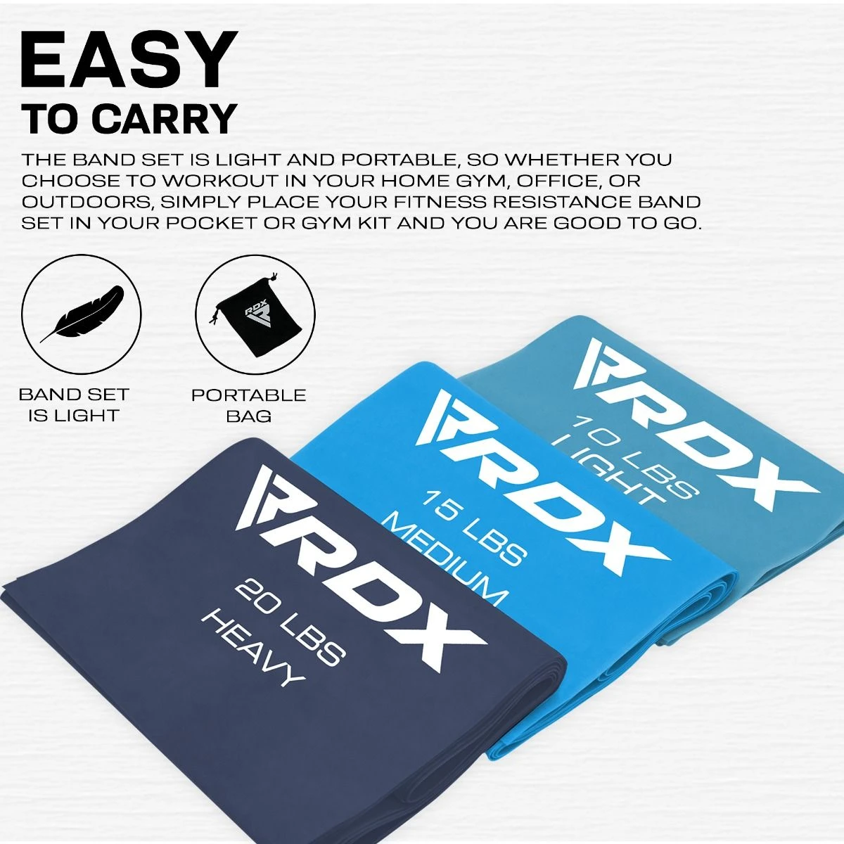 RDX SPORTS RDX B3 TPE Flat Resistance Training Bands Set 7 RDX SPORTS RDX B3 TPE Flat Resistance Training Bands Set - Image 7