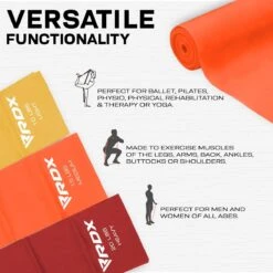 RDX SPORTS RDX B4 TPE Flat Resistance Training Bands Set -Rdxsports Shop b4 flat resistance band set 4