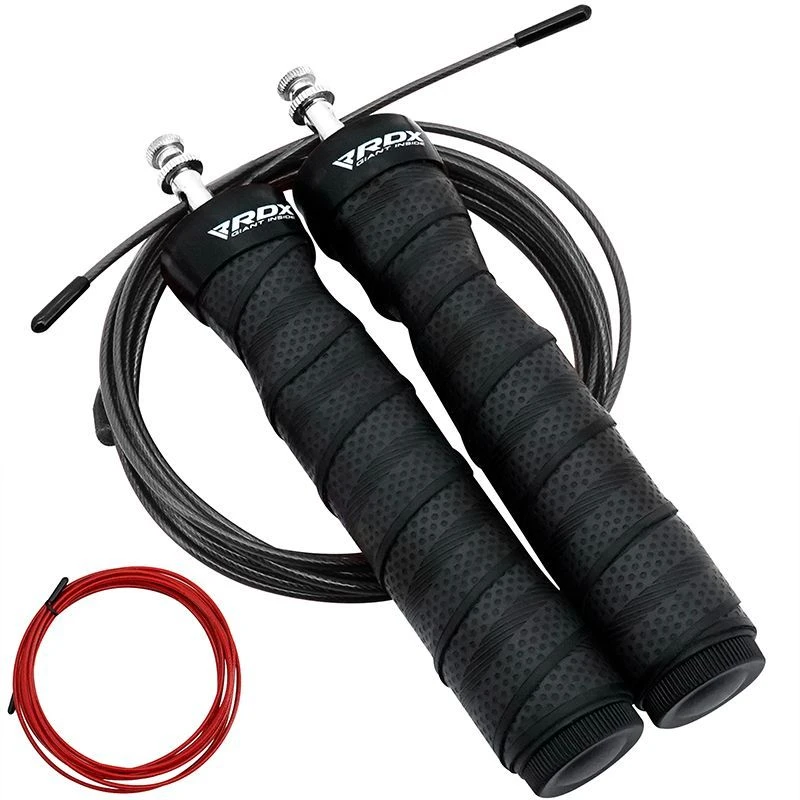 RDX SPORTS RDX B4 Adjustable 10.3ft Jump Rope With 2 Tangle-Free Steel Wires 1 RDX SPORTS RDX B4 Adjustable 10.3ft Jump Rope With 2 Tangle-Free Steel Wires
