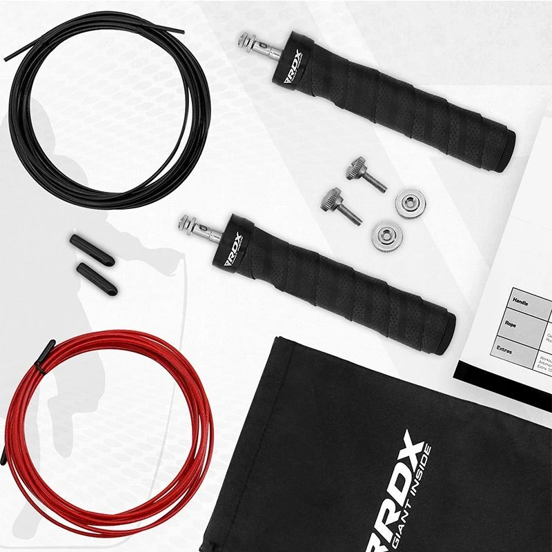 RDX SPORTS RDX B4 Adjustable 10.3ft Jump Rope With 2 Tangle-Free Steel Wires 3 RDX SPORTS RDX B4 Adjustable 10.3ft Jump Rope With 2 Tangle-Free Steel Wires - Image 3