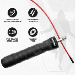 RDX SPORTS RDX B4 Adjustable 10.3ft Jump Rope With 2 Tangle-Free Steel Wires 14 RDX SPORTS RDX B4 Adjustable 10.3ft Jump Rope With 2 Tangle-Free Steel Wires -Rdxsports Shop b4 adjustable 10.3ft skipping rope 5