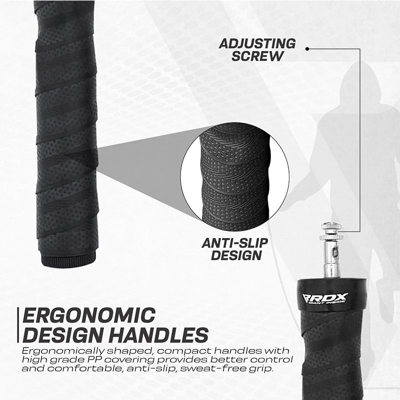 RDX SPORTS RDX B4 Adjustable 10.3ft Jump Rope With 2 Tangle-Free Steel Wires 7 RDX SPORTS RDX B4 Adjustable 10.3ft Jump Rope With 2 Tangle-Free Steel Wires - Image 7