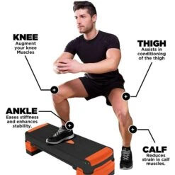 RDX SPORTS RDX PP Aerobic Step Platform With 3 Adjustable Height 7 RDX SPORTS RDX PP Aerobic Step Platform With 3 Adjustable Height -Rdxsports Shop blue orange fitness aerobic step riser 6