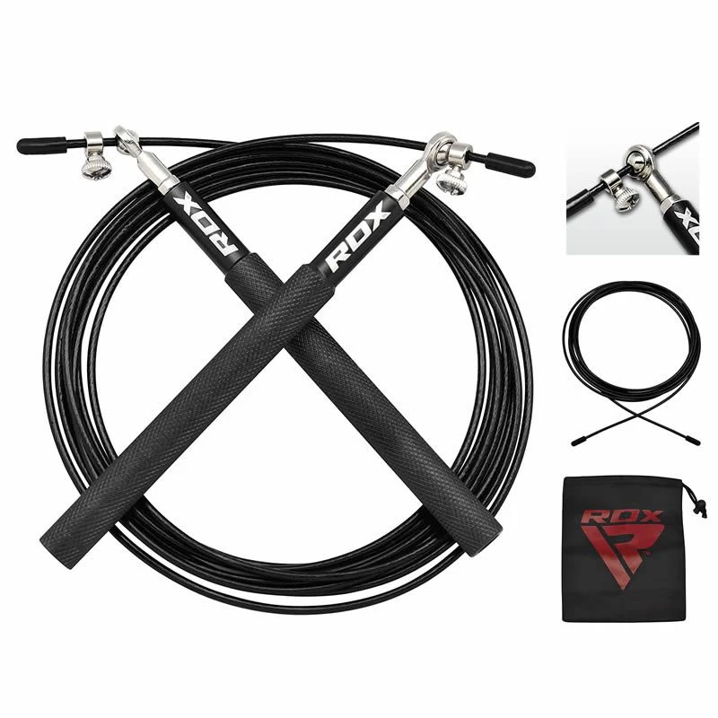 RDX SPORTS RDX C2 Adjustable Jump Rope With Aluminum Handles 1 RDX SPORTS RDX C2 Adjustable Jump Rope With Aluminum Handles