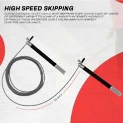 RDX SPORTS RDX C3 Adjustable 10.3ft Black Jump Rope With Non-Slip Handles 11 RDX SPORTS RDX C3 Adjustable 10.3ft Black Jump Rope With Non-Slip Handles -Rdxsports Shop c3 jump rope pvc coated 3