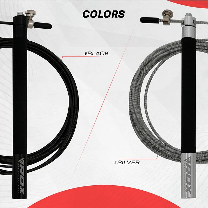 RDX SPORTS RDX C3 Adjustable 10.3ft Black Jump Rope With Non-Slip Handles 7 RDX SPORTS RDX C3 Adjustable 10.3ft Black Jump Rope With Non-Slip Handles - Image 7