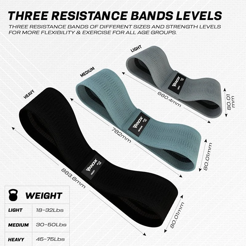 RDX SPORTS RDX CG Heavy-Duty Fabric Resistance Training Bands For Fitness 4 RDX SPORTS RDX CG Heavy-Duty Fabric Resistance Training Bands For Fitness - Image 4