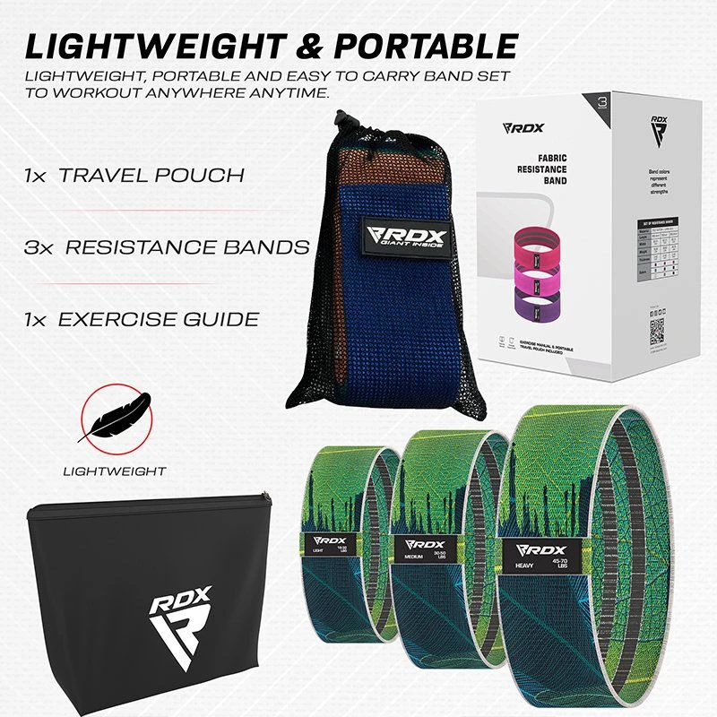 RDX SPORTS RDX CL Heavy-Duty Fabric Resistance Training Bands For Fitness 5 RDX SPORTS RDX CL Heavy-Duty Fabric Resistance Training Bands For Fitness - Image 5