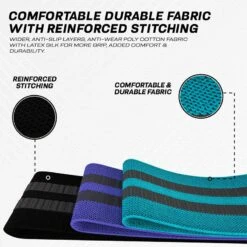 RDX SPORTS RDX CU Heavy-Duty Fabric Resistance Training Bands For Fitness 13 RDX SPORTS RDX CU Heavy-Duty Fabric Resistance Training Bands For Fitness -Rdxsports Shop cu blue fabric resistant training band for fitness and home workouts 5