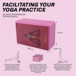 RDX SPORTS RDX D2 High Density EVA Foam Yoga Blocks Non-Slip Brick -Rdxsports Shop d2 pink yoga blocks design 6