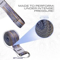 RDX SPORTS RDX F1 D-Ring Steel Buckle Cotton Yoga Strap 9 RDX SPORTS RDX F1 D-Ring Steel Buckle Cotton Yoga Strap -Rdxsports Shop f1 yoga strap pattern 3