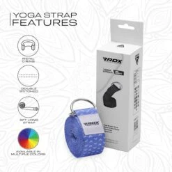 RDX SPORTS RDX F14 D-Ring Steel Buckle Cotton Yoga Strap -Rdxsports Shop f14 yoga strap pattern 7