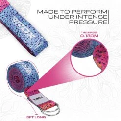 RDX SPORTS RDX F20 D-Ring Steel Buckle Cotton Yoga Strap -Rdxsports Shop f20 yoga strap pattern 3