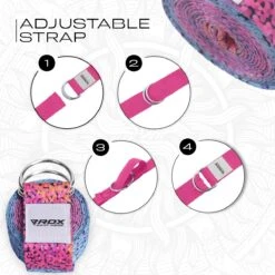 RDX SPORTS RDX F20 D-Ring Steel Buckle Cotton Yoga Strap -Rdxsports Shop f20 yoga strap pattern 6