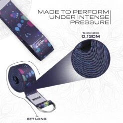 RDX SPORTS RDX F3 D-Ring Steel Buckle Cotton Yoga Strap -Rdxsports Shop f3 yoga strap pattern 3