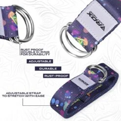 RDX SPORTS RDX F3 D-Ring Steel Buckle Cotton Yoga Strap -Rdxsports Shop f3 yoga strap pattern 4