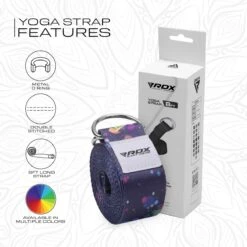 RDX SPORTS RDX F3 D-Ring Steel Buckle Cotton Yoga Strap -Rdxsports Shop f3 yoga strap pattern 7