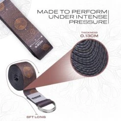 RDX SPORTS RDX F4 D-Ring Steel Buckle Cotton Yoga Strap -Rdxsports Shop f4 yoga strap pattern 3