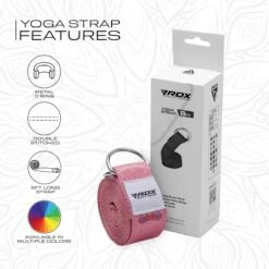 RDX SPORTS RDX F5 D-Ring Steel Buckle Cotton Yoga Strap -Rdxsports Shop f5 yoga strap pattern 7