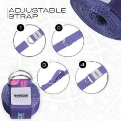 RDX SPORTS RDX F6 D-Ring Steel Buckle Cotton Yoga Strap -Rdxsports Shop f6 yoga strap pattern 6
