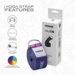RDX SPORTS RDX F6 D-Ring Steel Buckle Cotton Yoga Strap -Rdxsports Shop f6 yoga strap pattern 7