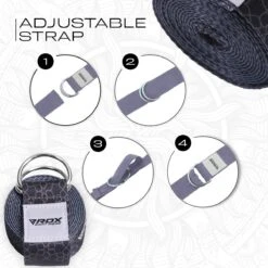RDX SPORTS RDX F8 D-Ring Steel Buckle Cotton Yoga Strap -Rdxsports Shop f8 yoga strap pattern 6