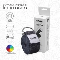 RDX SPORTS RDX F8 D-Ring Steel Buckle Cotton Yoga Strap -Rdxsports Shop f8 yoga strap pattern 7