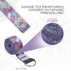 RDX SPORTS RDX F9 D-Ring Steel Buckle Cotton Yoga Strap -Rdxsports Shop f9 yoga strap pattern 3