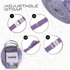 RDX SPORTS RDX F9 D-Ring Steel Buckle Cotton Yoga Strap -Rdxsports Shop f9 yoga strap pattern 6