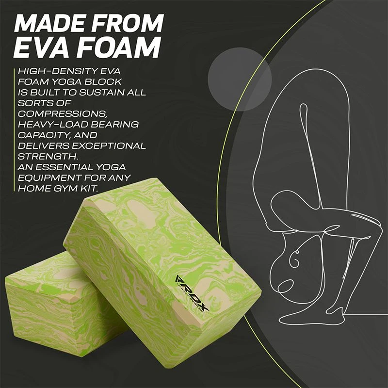 RDX SPORTS RDX GN EVA Foam High Density Non-Slips Yoga Block 2 RDX SPORTS RDX GN EVA Foam High Density Non-Slips Yoga Block - Image 2