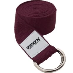 RDX SPORTS RDX P8 Non-Slip Cotton Yoga Strap With Rust Proof Steel D-Ring Buckle -Rdxsports Shop maroon yoga strap 1