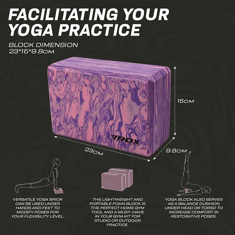 RDX SPORTS RDX PP EVA Foam High Density Non-Slips Yoga Block 8 RDX SPORTS RDX PP EVA Foam High Density Non-Slips Yoga Block - Image 8