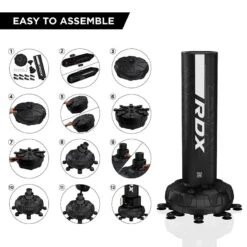 RDX SPORTS RDX F6 6FT KARA BLACK FREE STANDING PUNCH BAG WITH MITTS SET -Rdxsports Shop punch bag 005 16