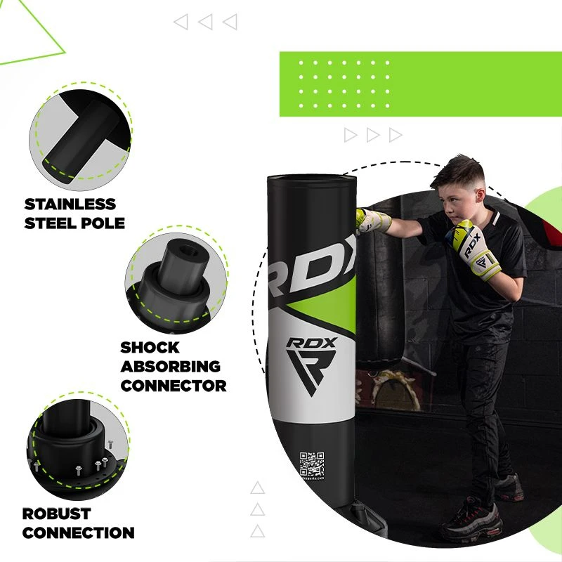RDX SPORTS RDX R8 4ft Kids Free Standing Punch Bag Green With Gloves For Training & Workout Set 5 RDX SPORTS RDX R8 4ft Kids Free Standing Punch Bag Green With Gloves For Training & Workout Set - Image 5