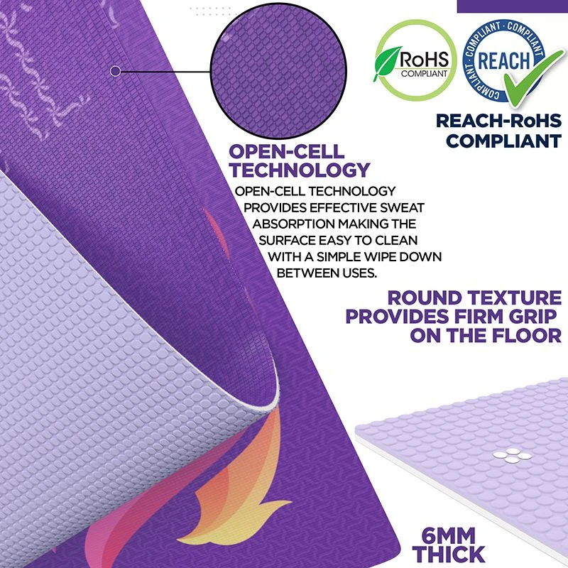 RDX SPORTS RDX D2 Iris 6mm PVC Yoga Mat Orchid Phoenix 5 RDX SPORTS RDX D2 Iris 6mm PVC Yoga Mat Orchid Phoenix - Image 5
