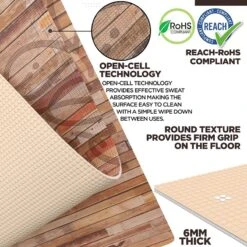 RDX SPORTS RDX D4 Iris 6mm PVC Yoga Mat Rustic Wood 12 RDX SPORTS RDX D4 Iris 6mm PVC Yoga Mat Rustic Wood -Rdxsports Shop pvc yoga d4 mat 3 1