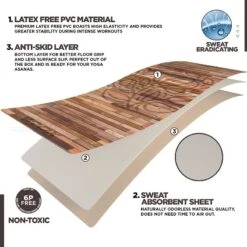 RDX SPORTS RDX D4 Iris 6mm PVC Yoga Mat Rustic Wood 10 RDX SPORTS RDX D4 Iris 6mm PVC Yoga Mat Rustic Wood -Rdxsports Shop pvc yoga d4 mat 5 1
