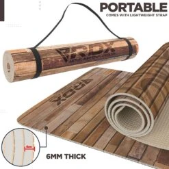 RDX SPORTS RDX D4 Iris 6mm PVC Yoga Mat Rustic Wood 14 RDX SPORTS RDX D4 Iris 6mm PVC Yoga Mat Rustic Wood -Rdxsports Shop pvc yoga d4 mat 6 1