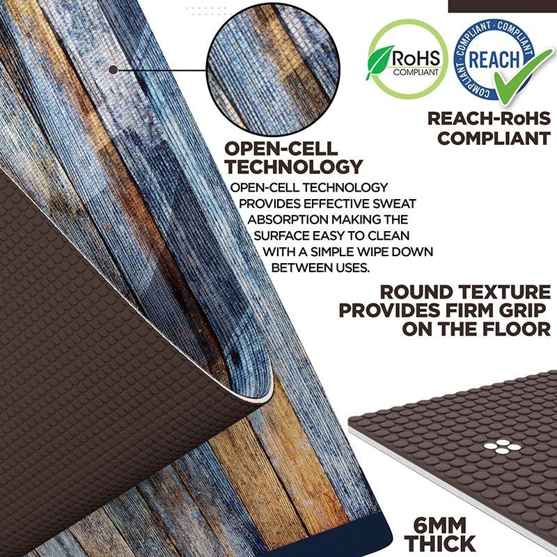 RDX SPORTS RDX D5 Iris 6mm PVC Yoga Mat Timber Blend 5 RDX SPORTS RDX D5 Iris 6mm PVC Yoga Mat Timber Blend - Image 5