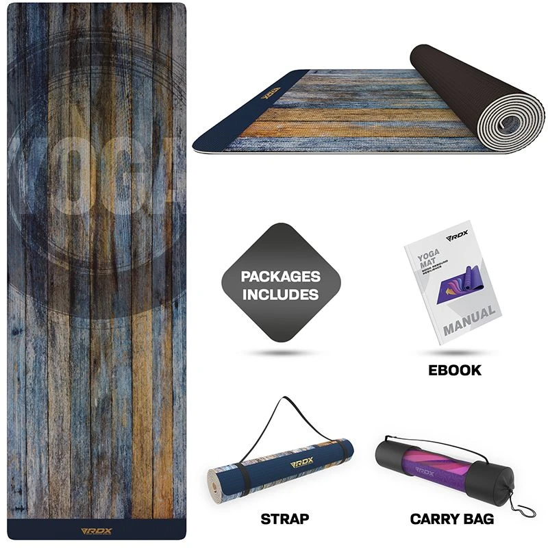 RDX SPORTS RDX D5 Iris 6mm PVC Yoga Mat Timber Blend 4 RDX SPORTS RDX D5 Iris 6mm PVC Yoga Mat Timber Blend - Image 4