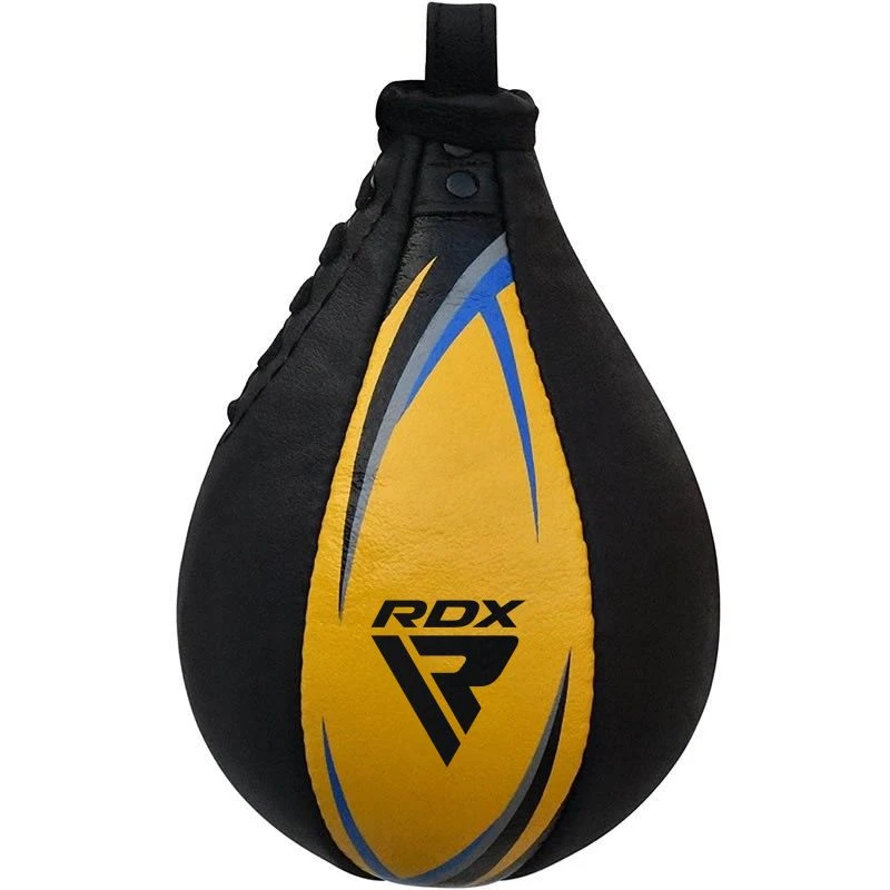 RDX SPORTS RDX 2Y Boxing & MMA Training Leather Speed Bag With Swivel Black / Yellow 2 RDX SPORTS RDX 2Y Boxing & MMA Training Leather Speed Bag With Swivel Black / Yellow - Image 2