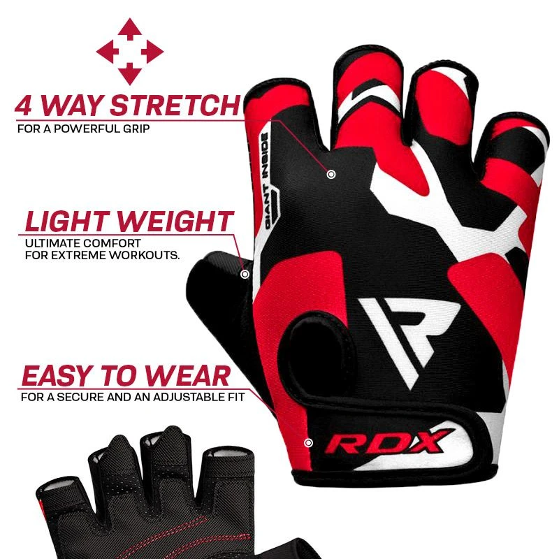 RDX SPORTS RDX FITNESS GYM GLOVES SHORT FINGER IN LYCRA 3 RDX SPORTS RDX FITNESS GYM GLOVES SHORT FINGER IN LYCRA - Image 3