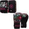 RDX SPORTS RDX FL3 Floral Boxing Gloves & Punching Focus Mitts Set