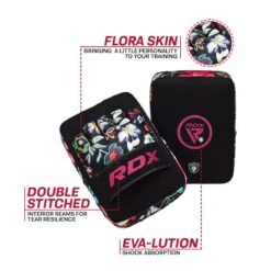 RDX SPORTS RDX FL3 Floral Women Boxing Training Punch Mitts -Rdxsports Shop rdx fl3 floral focus pads black 2 1
