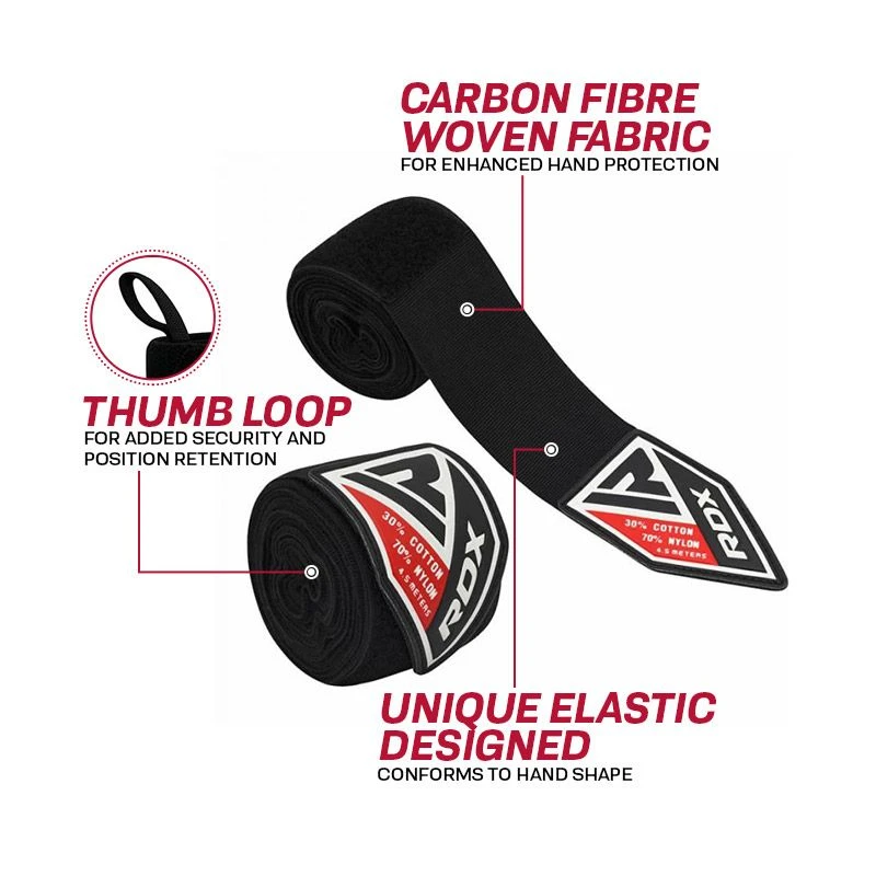 RDX SPORTS RDX RB 4.5m Elasticated Hand Wraps Bandage For Boxing, MMA & Muay Thai 3 RDX SPORTS RDX RB 4.5m Elasticated Hand Wraps Bandage For Boxing, MMA & Muay Thai - Image 3