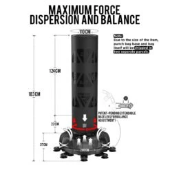 RDX SPORTS RDX KT Ronin 6ft 2-IN-1 Black Free Standing Target Punch Bags With Mitts Set -Rdxsports Shop rdx kt ronin 6ft 2 in 1 black free standing target punch bags with mitts set 4